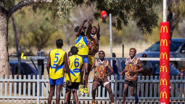 The 2023 season of the CAFL Community Cup is in doubt with negotiations to have games at Alice Springs ovals so far failing. Picture: AFLNT Media