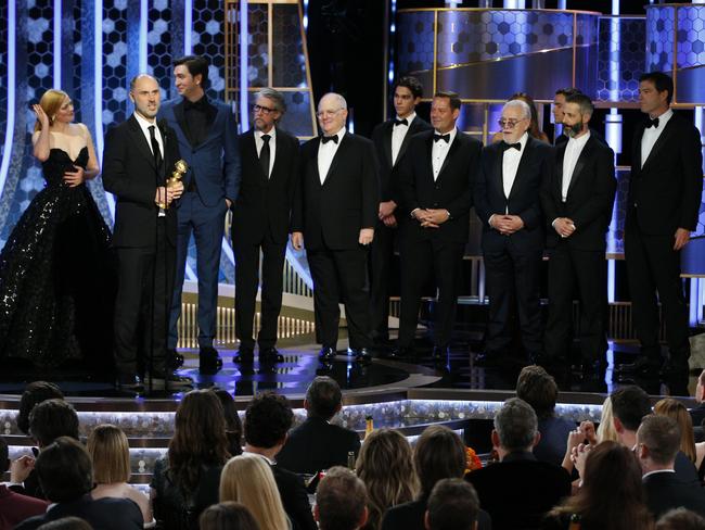 The cast and producers of Succession. Picture: Getty Images