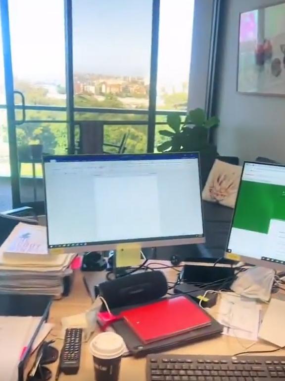 Rose Jackson’s office space, with her two computer screens. Picture: Instagram