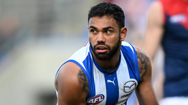 Thomas was cut by the Kangaroos and handed an 18-match suspension by the AFL after conduct breaches of threatening a woman.