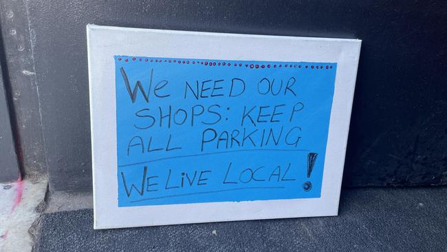 Sign outside the Save Inkerman St lobby meeting on Monday night, beckoning locals to have their voices heard. Picture: Gemma Scerri