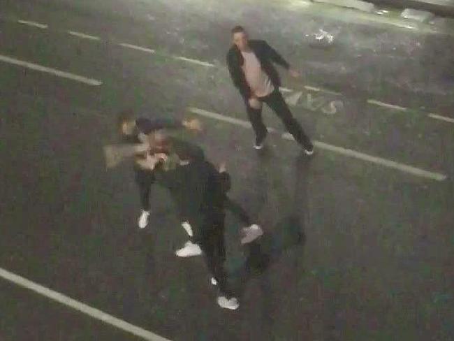 The moment Stokes floored a 27-year-old man in Bristol. Picture via The Sun