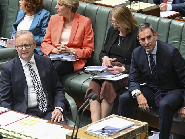 CANBERRA, Australia - NewsWire Photos - September 12, 2024: Prime Minister Anthony Albanese and Federal Treasurer Jim Chalmers during Question Time at Parliament House in Canberra. Picture: NewsWire / Martin Ollman