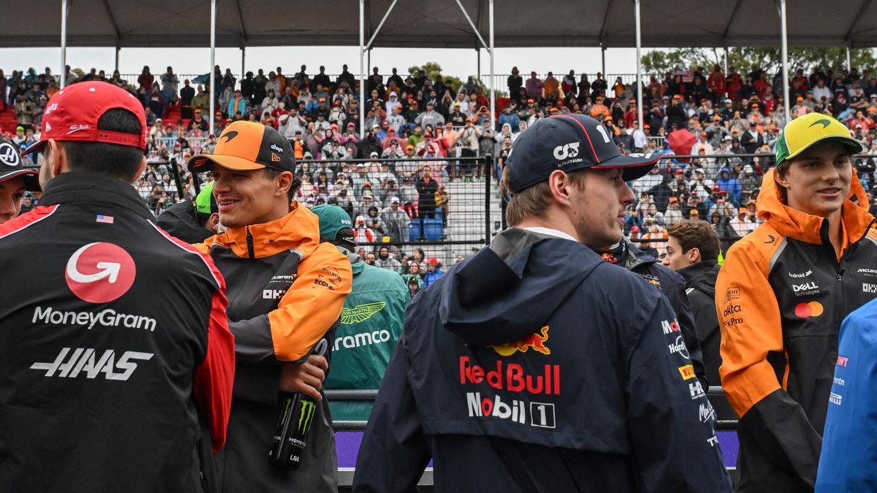 F1 drivers on the grid ahead of the Australian Grand Prix. Picture: Tracey Nearmy / POOL / AFP