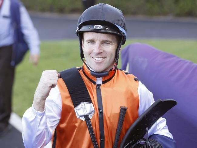 SYDNEY, AUSTRALIA - NOVEMBER 05: Tommy Berry on Ellsberg returns to scale after winning race 8 the Five Diamonds during Sydney Racing at Rosehill Gardens on November 05, 2022 in Sydney, Australia. (Photo by Mark Evans/Getty Images)