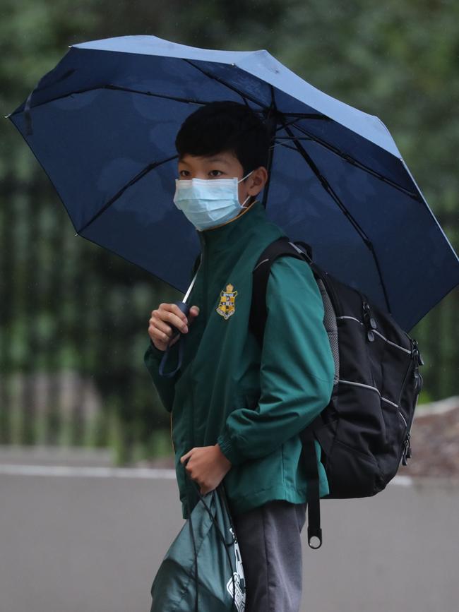 Students return to Epping Boys High School after it closed last Friday. Picture: Rohan Kelly