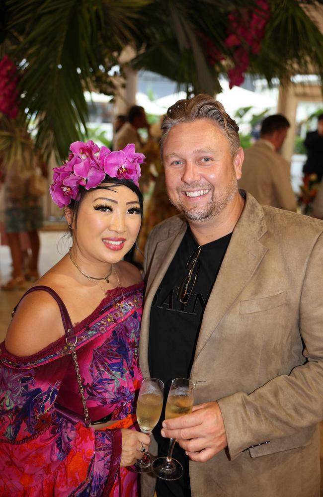 Hannah Stevenson and Beau Hunter at the Magic Millions Race Day 2025 at Gold Coast Turf Club for Gold Coast at Large. Picture, Portia Large.