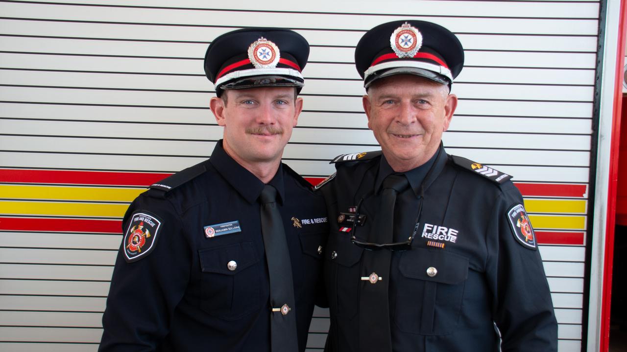 Ben and Mark Sullivan at Ben's graduation last week (Photo: QFES)