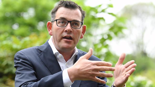 Premier Daniel Andrews addresses the media in Melbourne. Picture: AAP