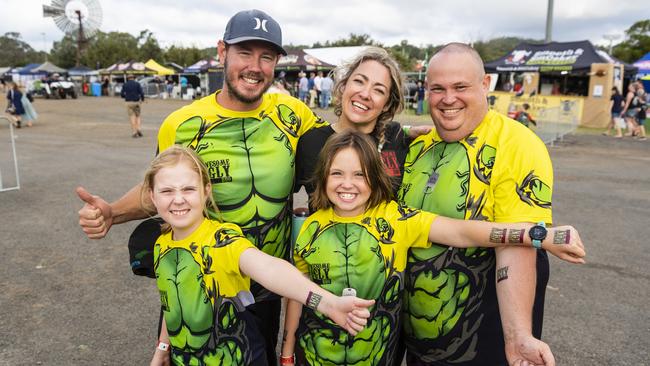 Members of Awesome Ugly Barbecue team (from left) Ella Best, Brett Best, Madi Rose, Renee Rose (back) and Brad Rose at Meatstock at Toowoomba Showgrounds, Saturday, April 9, 2022. Picture: Kevin Farmer