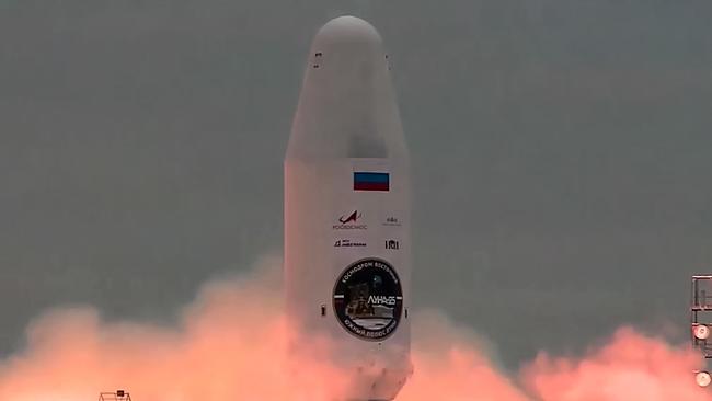 The Luna-25 lander blasts off. Picture: AFP