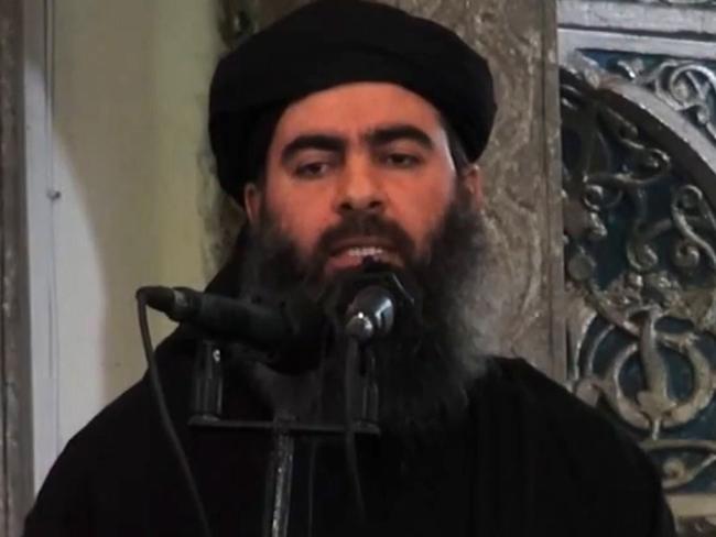 (FILES) - A file image grab taken from a propaganda video released on July 5, 2014 by al-Furqan Media allegedly shows the leader of the Islamic State (IS) jihadist group, Abu Bakr al-Baghdadi, aka Caliph Ibrahim, adressing Muslim worshippers at a mosque in the militant-held northern Iraqi city of Mosul. Baghdadi, on May 14, 2015, urged Muslims to emigrate to his self-proclaimed "caliphate", in the jihadist supremo's first audio recording in six months. AFP PHOTO / HO / AL-FURQAN MEDIA == RESTRICTED TO EDITORIAL USE - MANDATORY CREDIT "AFP PHOTO / HO / AL-FURQAN MEDIA " - NO MARKETING NO ADVERTISING CAMPAIGNS - DISTRIBUTED AS A SERVICE TO CLIENTS FROM ALTERNATIVE SOURCES, AFP IS NOT RESPONSIBLE FOR ANY DIGITAL ALTERATIONS TO THE PICTURE'S EDITORIAL CONTENT, DATE AND LOCATION WHICH CANNOT BE INDEPENDENTLY VERIFIED ==-/AFP/Getty Images