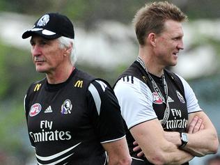 29/09/2011 SPORT: Collingwood training ay Gosch's paddock., Michael Malthouse and Nathan Buckley.