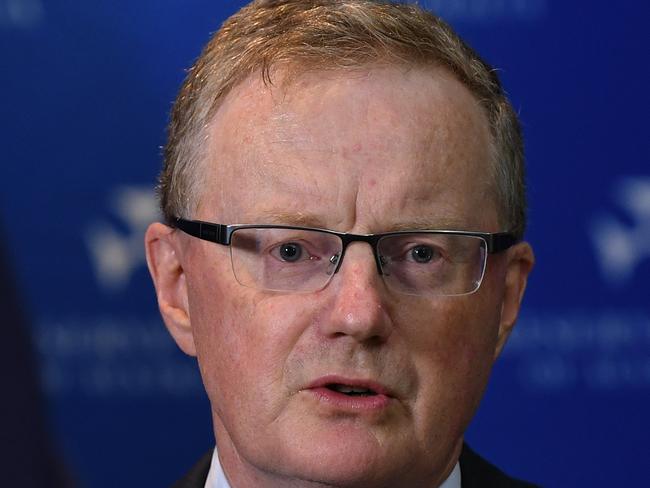 Governor of the Reserve Bank of Australia (RBA) Phillip Lowe speaks to the media during a press conference in Sydney, Tuesday, April 21, 2020. (AAP Image/Joel Carrett) NO ARCHIVING