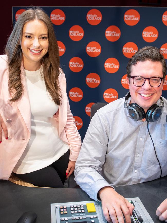 ABC Adelaide breakfast team, Stacey Lee and Nikolai Beilharz.