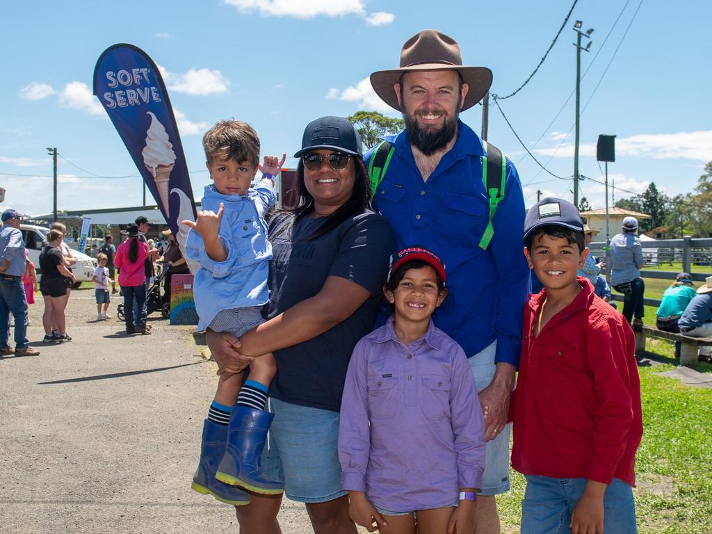 Murwillumbah family Adam Bedser with Micah, Amelia, Jesse, and Vanelle out having a great time at the Kyogle Show. Picture: Cath Piltz