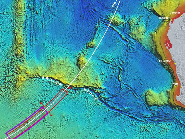 The current MH370 search area. Picture: Supplied