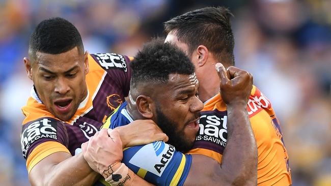 Maika Sivo of the Eels during the big win over the Brisbane Broncos.