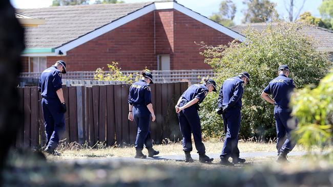 Police searching for clues after Jodi Eaton disappeared from a house in Bridgewater in 2014.