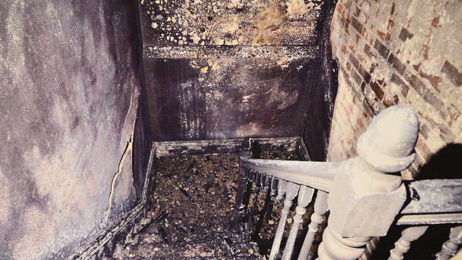 Evidence photos of the fire at the Curious Vine Cafe. Picture: SAPOL