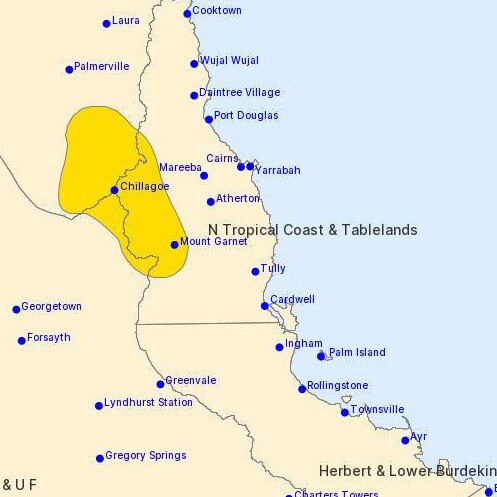 The BOM issued a severe storm warning at 5.55pm Wednesday.