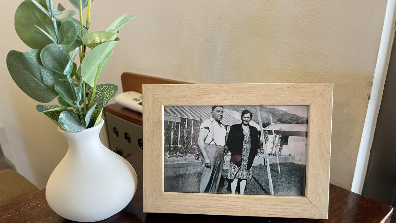 A picture of Mark's Italian grandparents Oscar and Rita sits at the front counter of the restaurant. Photo: Fergus Gregg