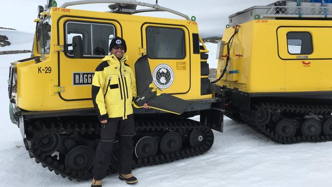 James Rennie with one of his drones at Casey Station. Photo:Australian Antarctic Division