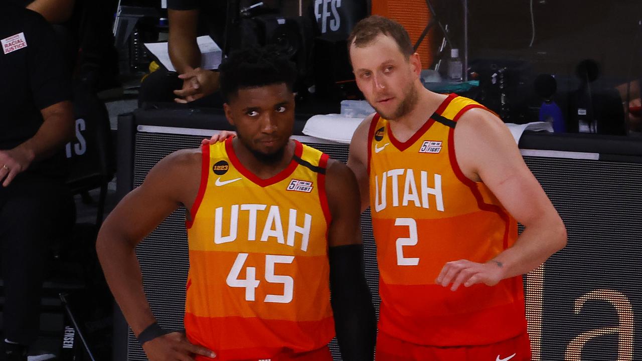 Donovan Mitchell and Australia's Joe Ingles have a new owner. (Photo by Kevin C. Cox/Getty Images)