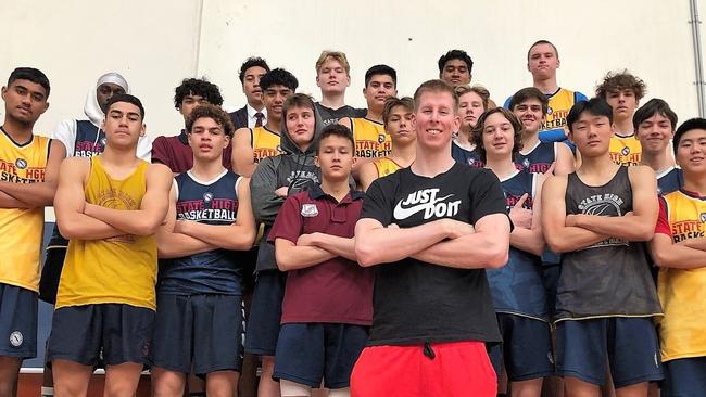 Olympian and Brisbane State High School alumni Brock Motum visits his former school.