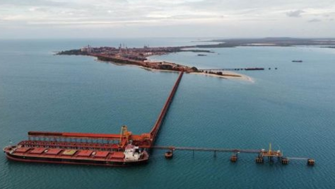 A shiploader off the coast of Nhulunbuy, another of Australia’s best towns. Picture: Tony Emonson/Northern Exposure