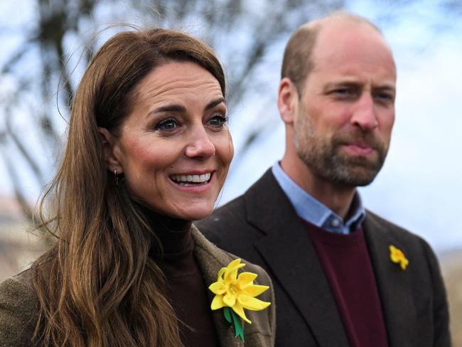 Catherine, Princess of Wales and Prince William, Prince of Wales during a visit to Meadow Street Community Garden and Woodland in Pontypridd, south Wales. Picture: AFP