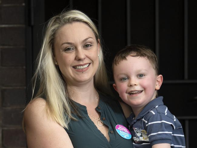 37 yr old Midwife Zoe Edwards at her Dulwich Hill home. She has just quit her job because of the unbearable pressure due to the critical nationwide shortage of midwives. Pic: Simon Bullard/April 10/2022.
