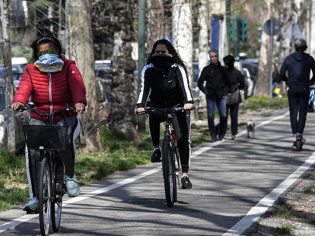 The new daily reality in Turin, Italy, amid the coronavirus pandemic. Picture: AP