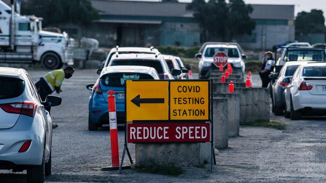 The Covid testing station in Tailem Bend on Tuesday. Picture: The Advertiser/ Morgan Sette