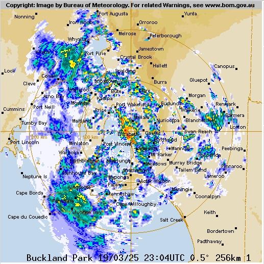 Rain finally arrived in South Australia on Thursday morning. Picture: BOM