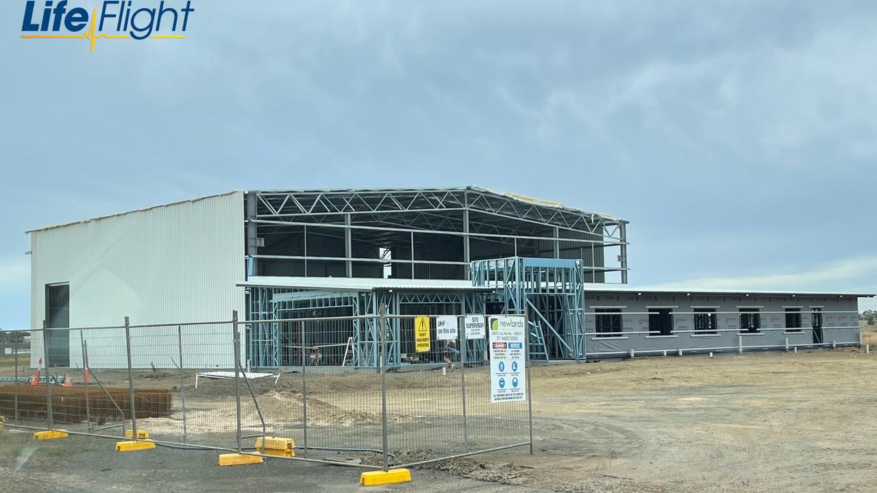 The brand new LifeFlight Emergency Response Facility project currently under construction in Roma. Picture: LifeFlight.