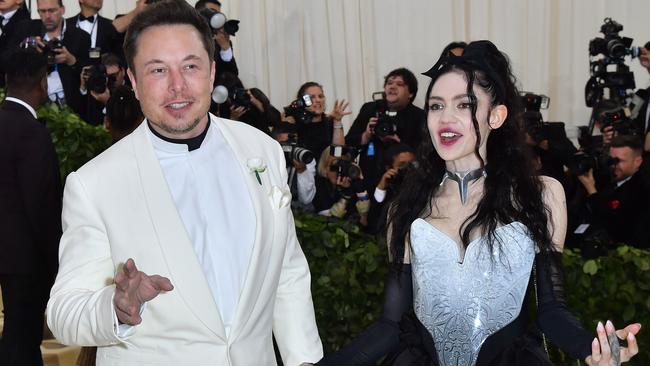 Elon Musk and Grimes arrive for the 2018 Met Gala, at the Metropolitan Museum of Art in New York.