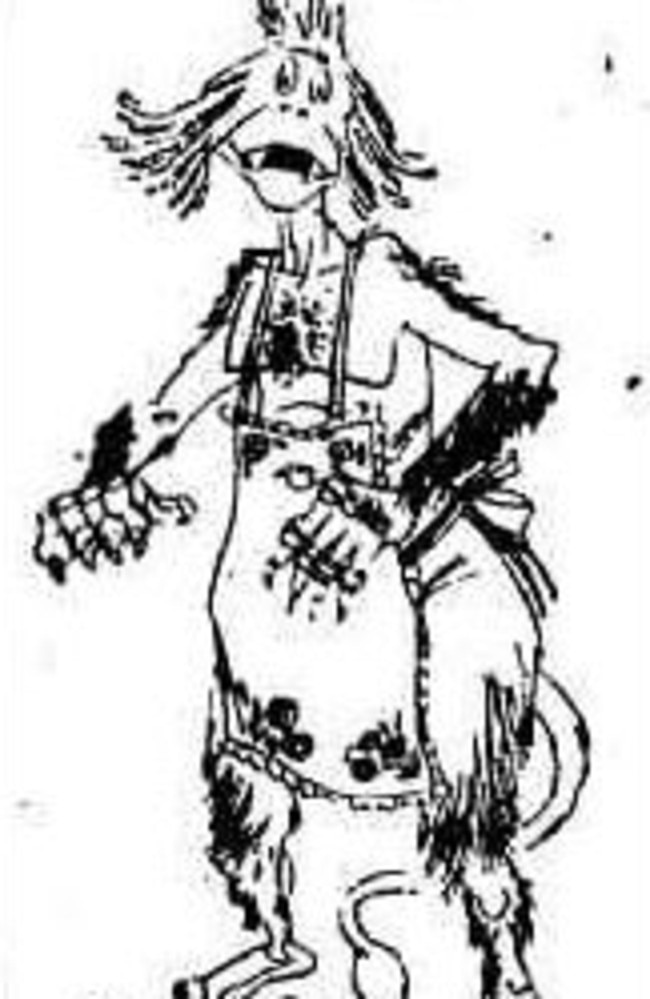 BOOIE: The Kingaroy Cave Monster depicted in the Sun-Herald in 1954.