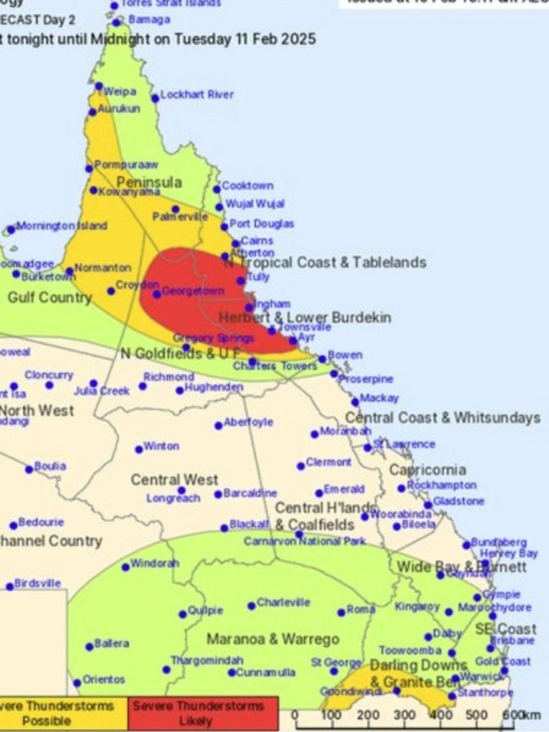 Thunderstorm warnings have been issued across the northern part of the state. Picture: BOM