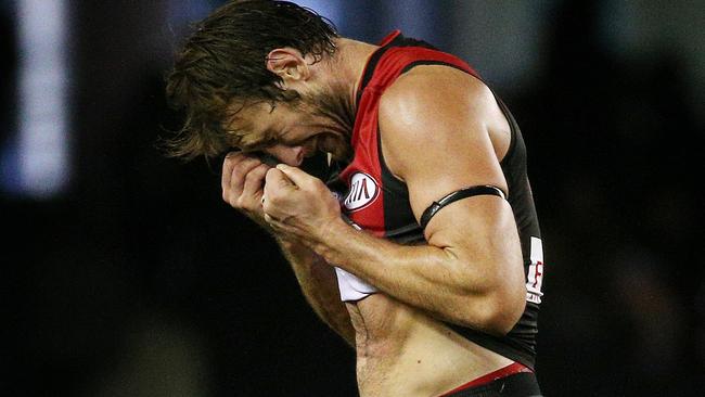 Jobe Watson handed back his Brownlow Medal on Friday. Picture: Colleen Petch