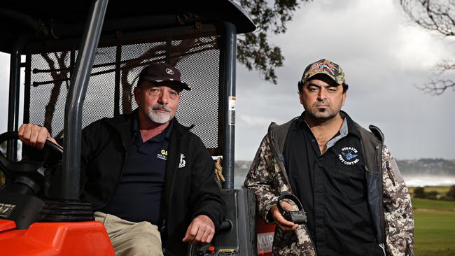 Peter Donkers from Long Reef Gold Club and Jason Dimunno from Stealth Pest Control. Picture: Adam Yip / Manly Daily