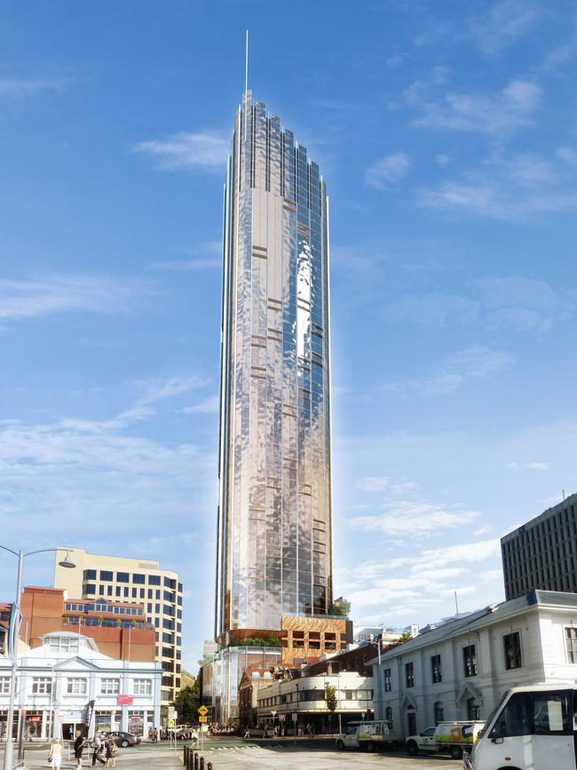 Render of Fragrance Group’s 120m hotel proposal for Davey St from 2017.