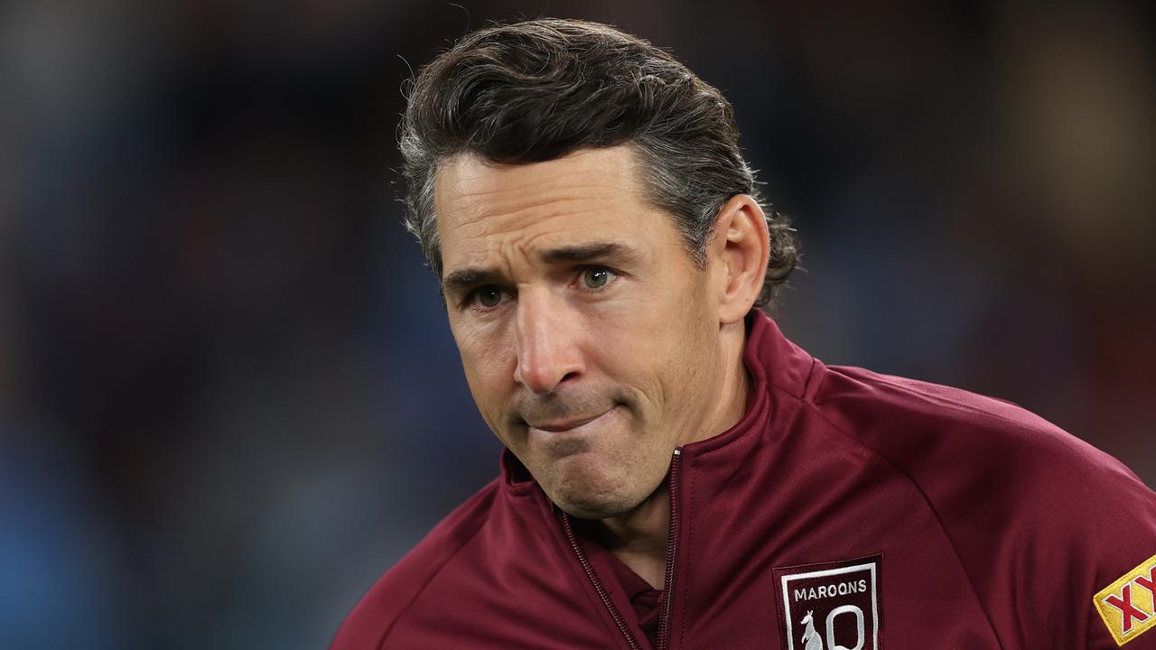 SYDNEY, AUSTRALIA - JULY 12: Maroons coach Billy Slater looks on after game three of the State of Origin series between New South Wales Blues and Queensland Maroons at Accor Stadium on July 12, 2023 in Sydney, Australia. (Photo by Mark Kolbe/Getty Images)