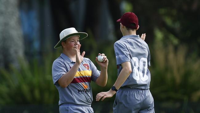 Cooper Digney celebrating a catch. Stockton v Belmont in the semi-final of the 2024 SG Moore Cup cricket competition at Harker Oval. Picture: Michael Gorton