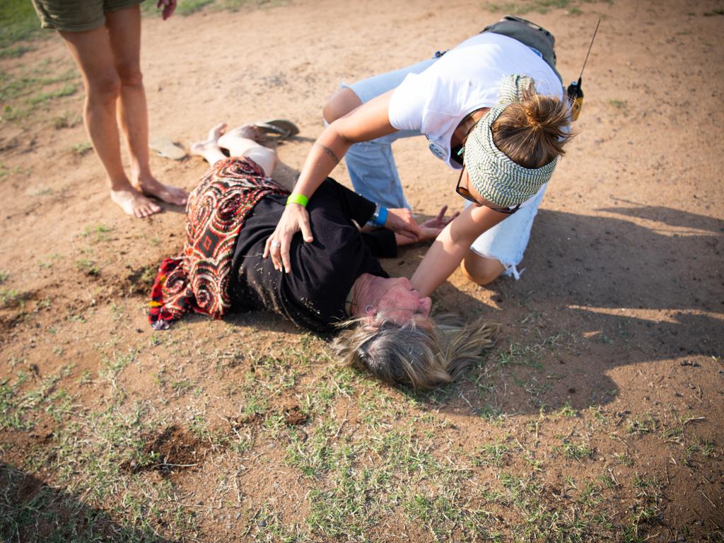 A man on horseback has been arrested after he allegedly knocked over a woman. Picture: Matthew Newton/Bob Brown Foundation/AAP