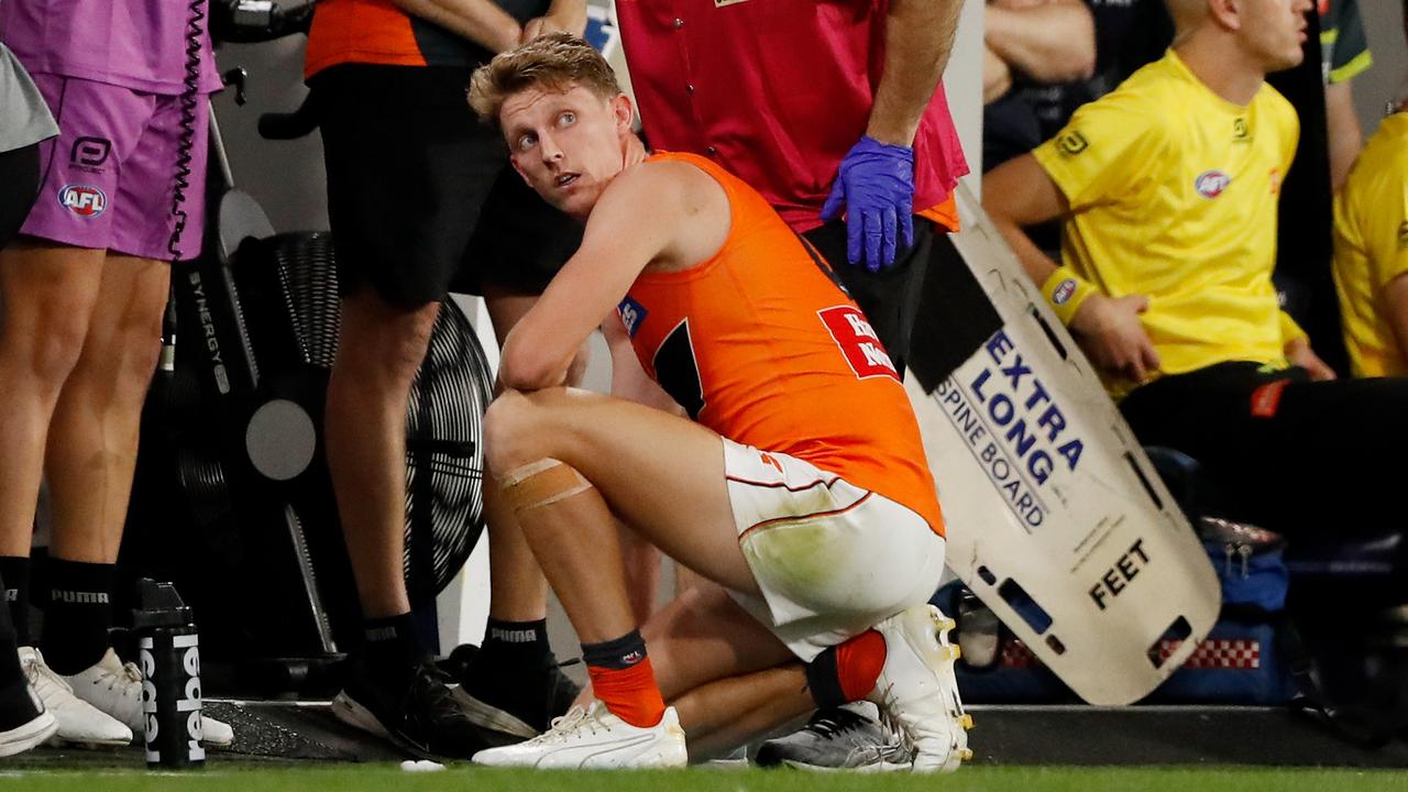 Lachie Whitfield could be back playing this weekend after missing two games with an ankle injury. Picture: Getty Images