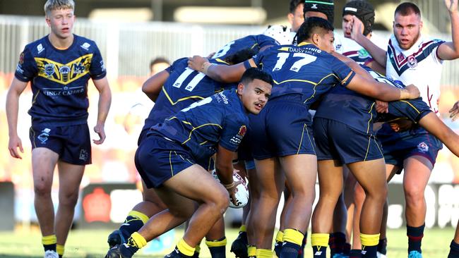 Langer Trophy Mabel Park SHS v Ipswich SHS (white shirt) Jordan Take (Mabel) Coorparoo Thursday 13th July 2023 Picture David Clark