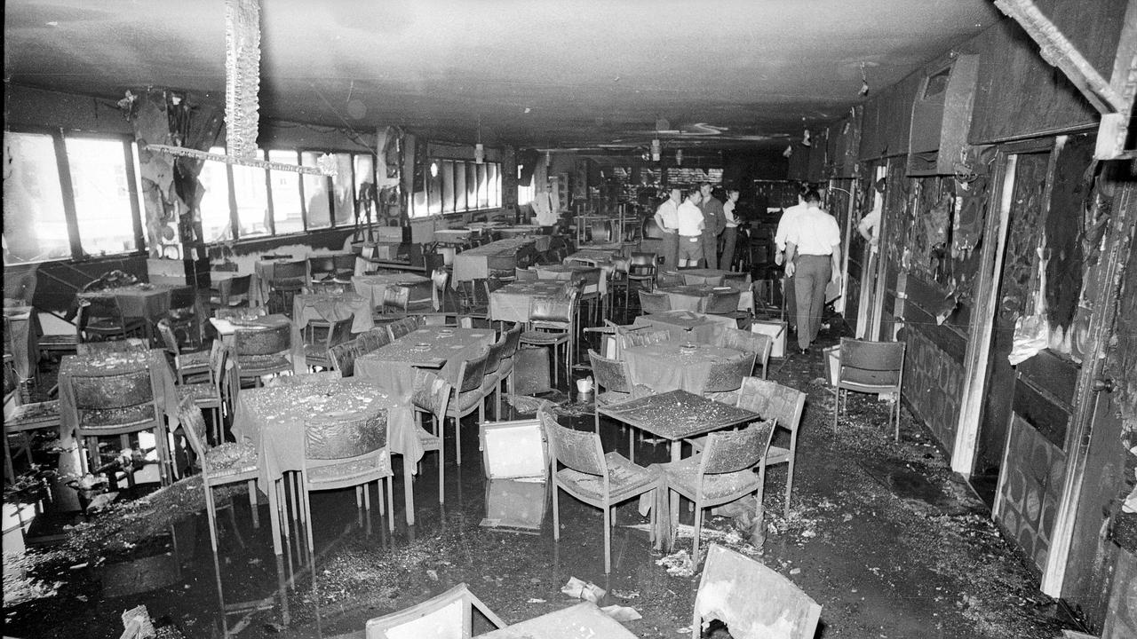 The interior of the Whiskey Au Go Go nightclub after the blaze.