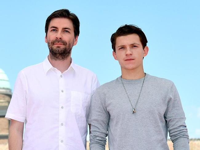 Spider-Man director Jon Watts, left, and Tom Holland at the Rome premiere last week. Picture: Ettore Ferrari/ANSA via AP