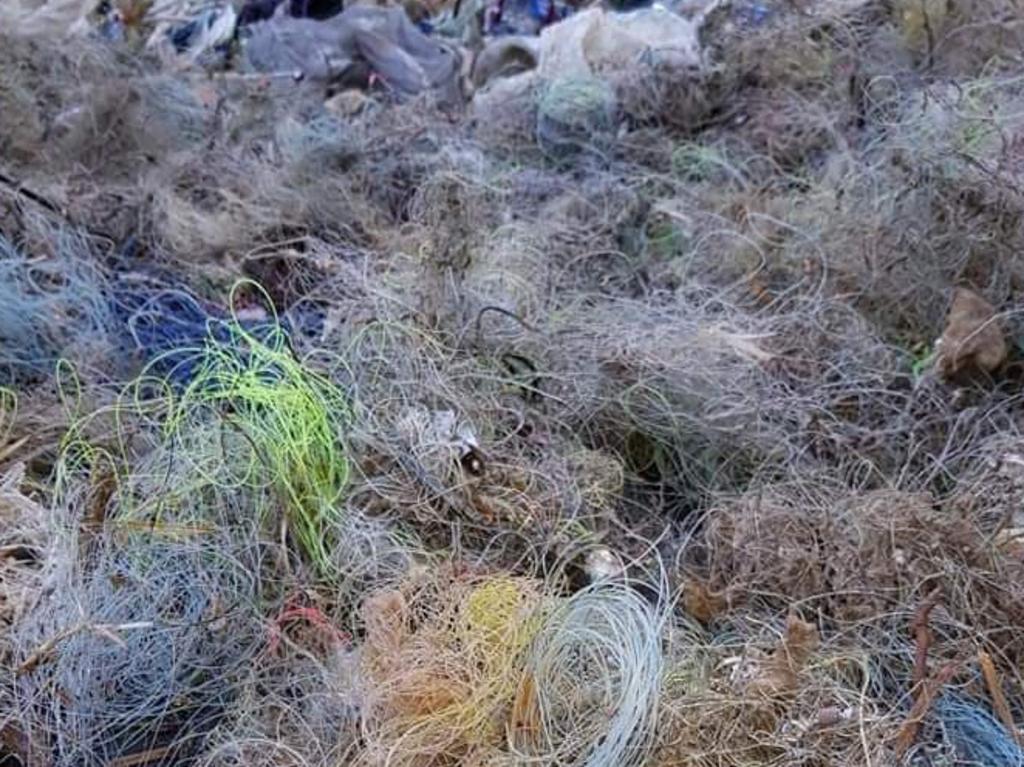 Environmental divers clean up the Gold Coast Seaway. This year they removed 1.75 tonnes from the waterways. Picture: supplied